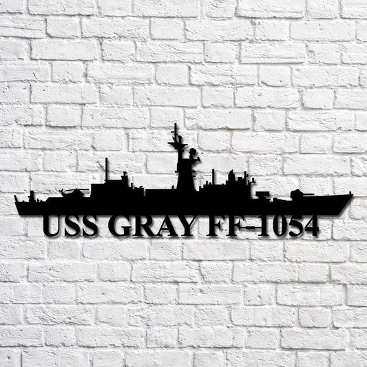 Uss Gray Ff1054 Navy Ship Metal Art, Custom Us Navy Ship Cut Metal Sign, Gift For Navy Veteran, Navy - metal sign