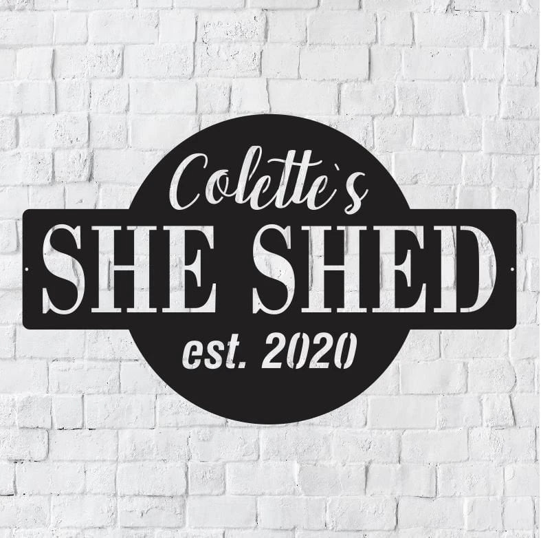 Personalized She Shed Metal Art, Outdoor Metal Sign, She Shed Metal Art Sign, Outdoor Home Decor, She Shed Garden Sign, Home Decor, Laser Cut Metal Signs Custom Gift Ideas