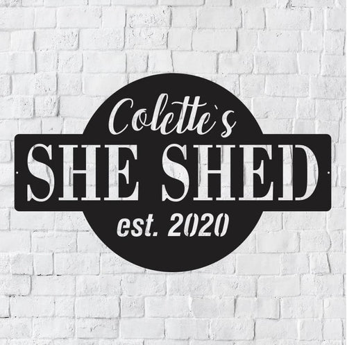 Personalized She Shed Metal Art, Outdoor Metal Sign, She Shed Metal Art Sign, Outdoor Home Decor, She Shed Garden Sign, Home Decor, Laser Cut Metal Signs Custom Gift Ideas