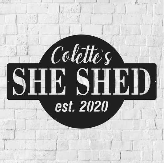 Personalized She Shed Metal Art, Outdoor Metal Sign, She Shed Metal Art Sign, Outdoor Home Decor, She - metal sign