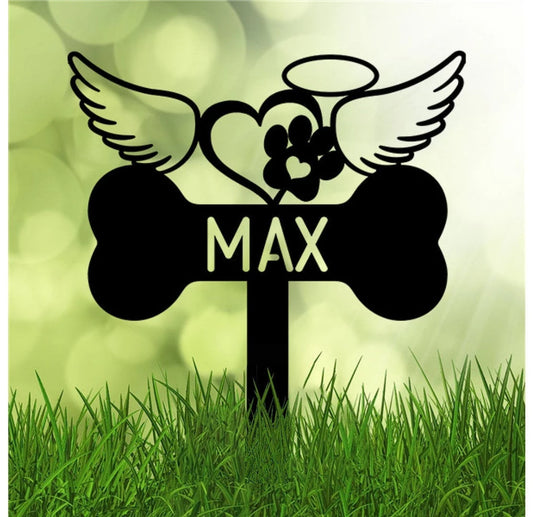 Pet Memorial Metal Garden Stake Dog Cat Memorial Yard Sign Pet Loss Gift Dog Memorial Marker Pet Memorial Yard Art Marker - 8 inches - metal sign