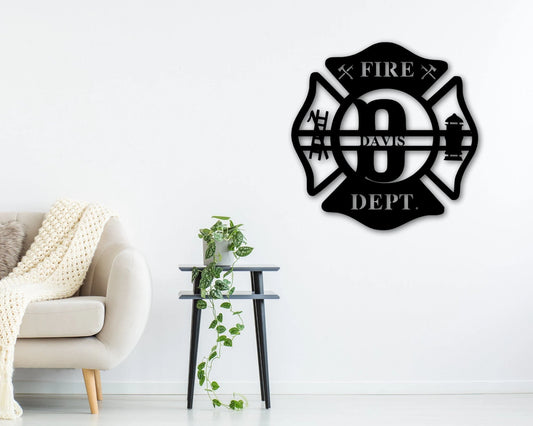 Personalized Metal Maltese Cross Sign, Firefighter Gift, Fireman Sign With Last Name, First Responder - metal sign