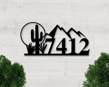 Address Sign Metal Address Sign House Numbers Metal Metal Numbers House Address Numbers Address Sign Cactus Sign Western Address Sign