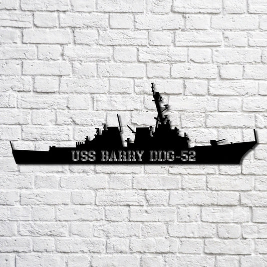 Uss Barry Ddg 52 Navy Ship Metal Art, Custom Us Navy Ship Cut Metal Sign, Gift For Navy Veteran, Navy - metal sign