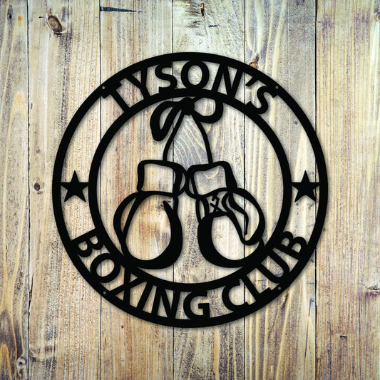 Laser Cut Boxing Gym Sign Metal Retro Boxing Sign Gym Sign Personalised Gym Sign - 8 inches - metal sign