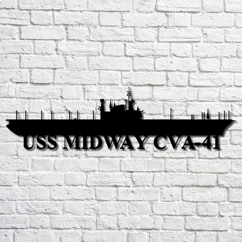 Uss Midway Cva41 V2 Navy Ship Metal Art, Gift For Navy Veteran, Navy Ships Silhouette Metal Art, Navy Home Decor Laser Cut Metal Signs Custom Gift Ideas