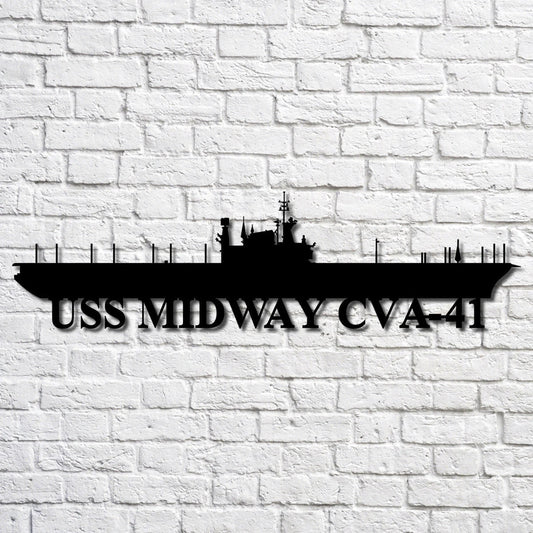 Uss Midway Cva41 V2 Navy Ship Metal Art, Gift For Navy Veteran, Navy Ships Silhouette Metal Art, Navy Home Decor Laser Cut Metal Signs Custom Gift Ideas