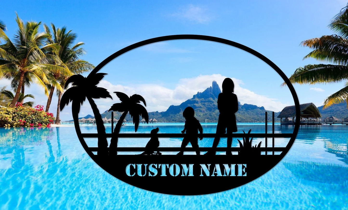 Kids On Bridge Metal Wall Art, Customized Metal Sign, Metal Wall Hanging, Unique Decor, Home Decor, Custom Name Metal Sign, Gifting Ideas, Laser Cut Metal Signs Custom Gift Ideas