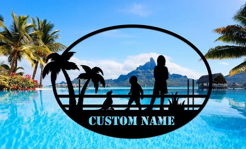Kids On Bridge Metal Wall Art, Customized Metal Sign, Metal Wall Hanging, Unique Decor, Home Decor, Custom Name Metal Sign, Gifting Ideas, Laser Cut Metal Signs Custom Gift Ideas
