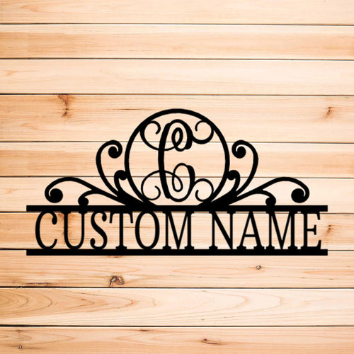 Scroll Family Name Personalized Indoor Outdoor Steel Wall Sign Art Housewarming Wedding Anniversary Birthday Man Cave She Shed Home Decor Laser Cut Metal Signs Custom Gift Ideas