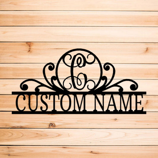 Scroll Family Name Personalized Indoor Outdoor Steel Wall Sign Art Housewarming Wedding Anniversary - wedding detail