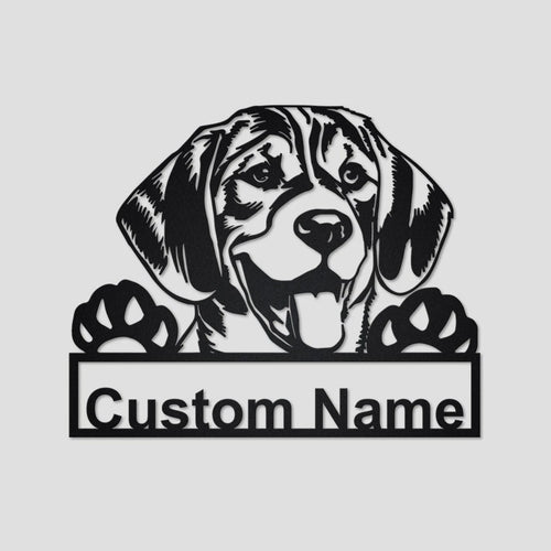 Personalized Custom Beagle Dog Metal Sign for Dog Lover Custom Name