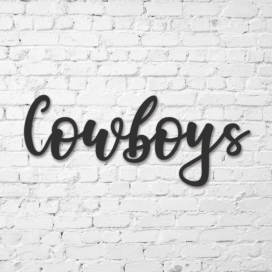 Cowboys Sign, Public Restroom Sign, Custom Metal Word Sign, Business Restroom Sign, Bathroom Gender Sign - metal sign