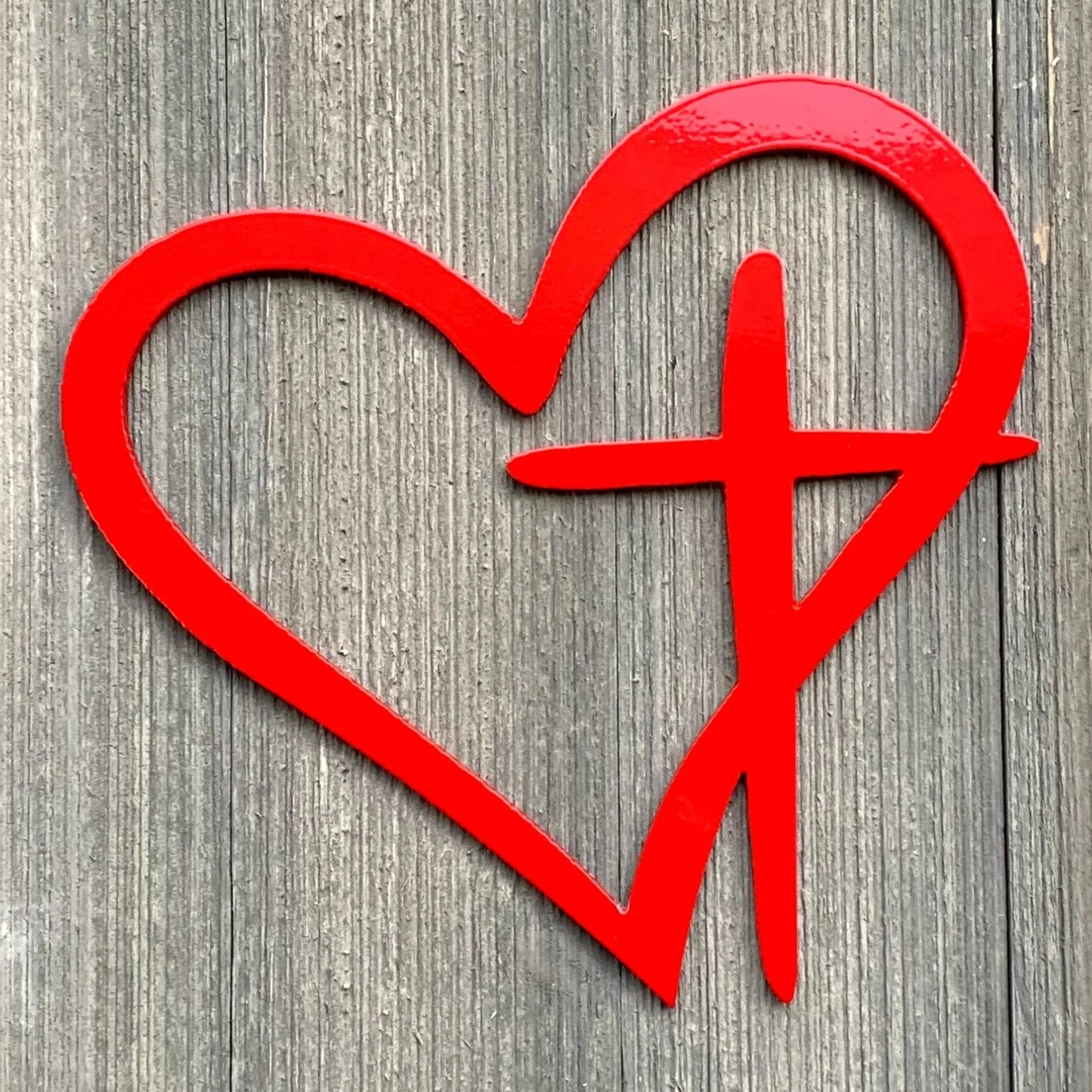 Heart And Cross Metal Sign Cutout Cut Metal Sign Wall Metal Art