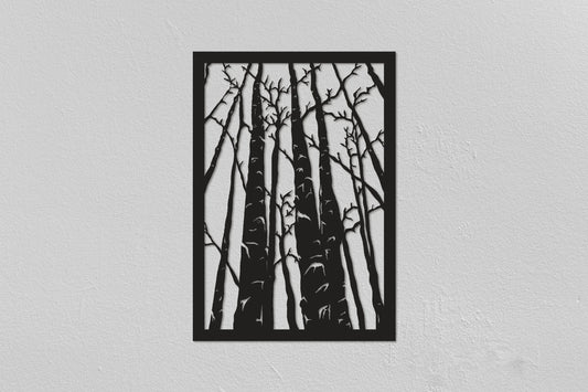 Forest Trees Design Christmas Gifts Forest Metal Poster Living Room Wall Decor Bedroom Wall Decor Metal Wall Hanging - 8 inches - metal sign