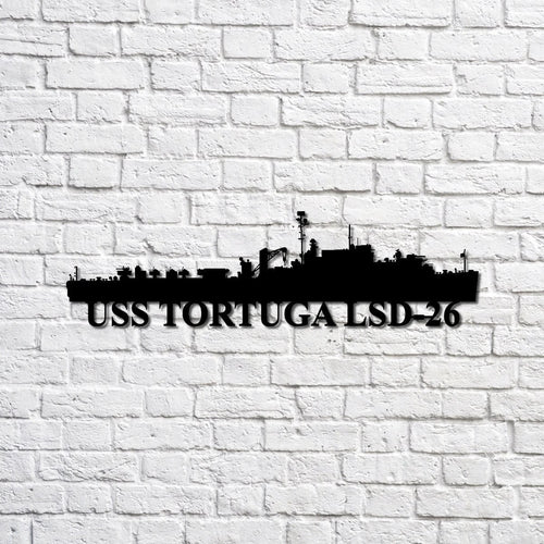 Uss Tortuga Lsd26 Navy Ship Metal Sign, Memory Wall Metal Sign Gift For Navy Veteran, Navy Ships Silhouette Metal Sign Laser Cut Metal Signs Custom Gift Ideas