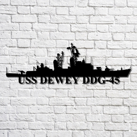 Uss Dewey Ddg45 Navy Ship Metal Art, Custom Us Navy Ship Cut Metal Sign, Gift For Navy Veteran, Navy - metal sign