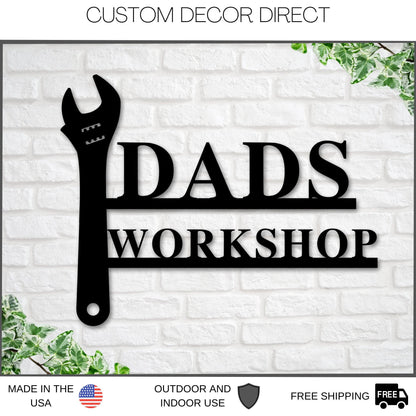 Dads Workshop, Dads Garage Sign, Fathers Day Gift, Metal Sign, Gift For Husband, Sign For Dad, Personalized Dad Sign, Dad Sign, Gift For Dad Laser Cut Metal Signs Custom Gift Ideas