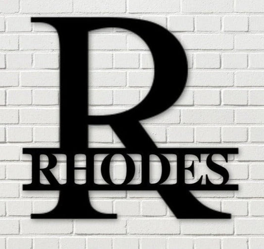 Custom Metal Signs Monogram Wall Decor Last Name Sign Family Name Sign Personalized Wedding Gift Custom Metal Art - 8 inches - metal sign