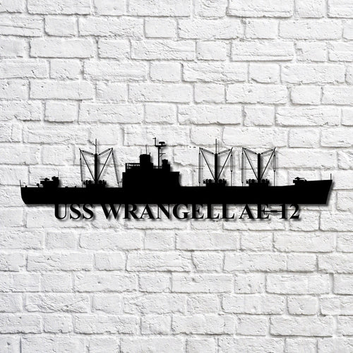 Uss Wrangell Ae12 Navy Ship Metal Art, Custom Us Navy Ship Cut Metal Sign, Gift For Navy Veteran, Navy Ships Silhouette Metal Art, Navy Home Decor Laser Cut Metal Signs Custom Gift Ideas