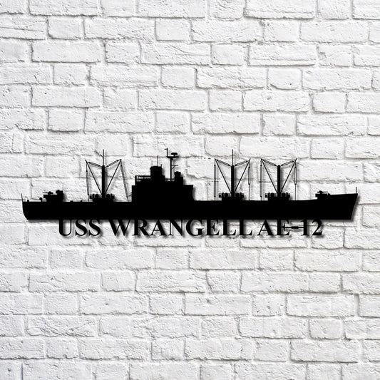 Uss Wrangell Ae12 Navy Ship Metal Art, Custom Us Navy Ship Cut Metal Sign, Gift For Navy Veteran, Navy Ships Silhouette Metal Art, Navy Home Decor Laser Cut Metal Signs Custom Gift Ideas