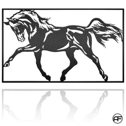 Horse Scene 2 Personalized Horse Metal Sign, Horseshoe Art, Western Decor, Initial Metal Sign, Housewarming Gift, Farmhouse Decor Metal Wall Art, Metal Laser Cut Metal Signs Custom Gift Ideas