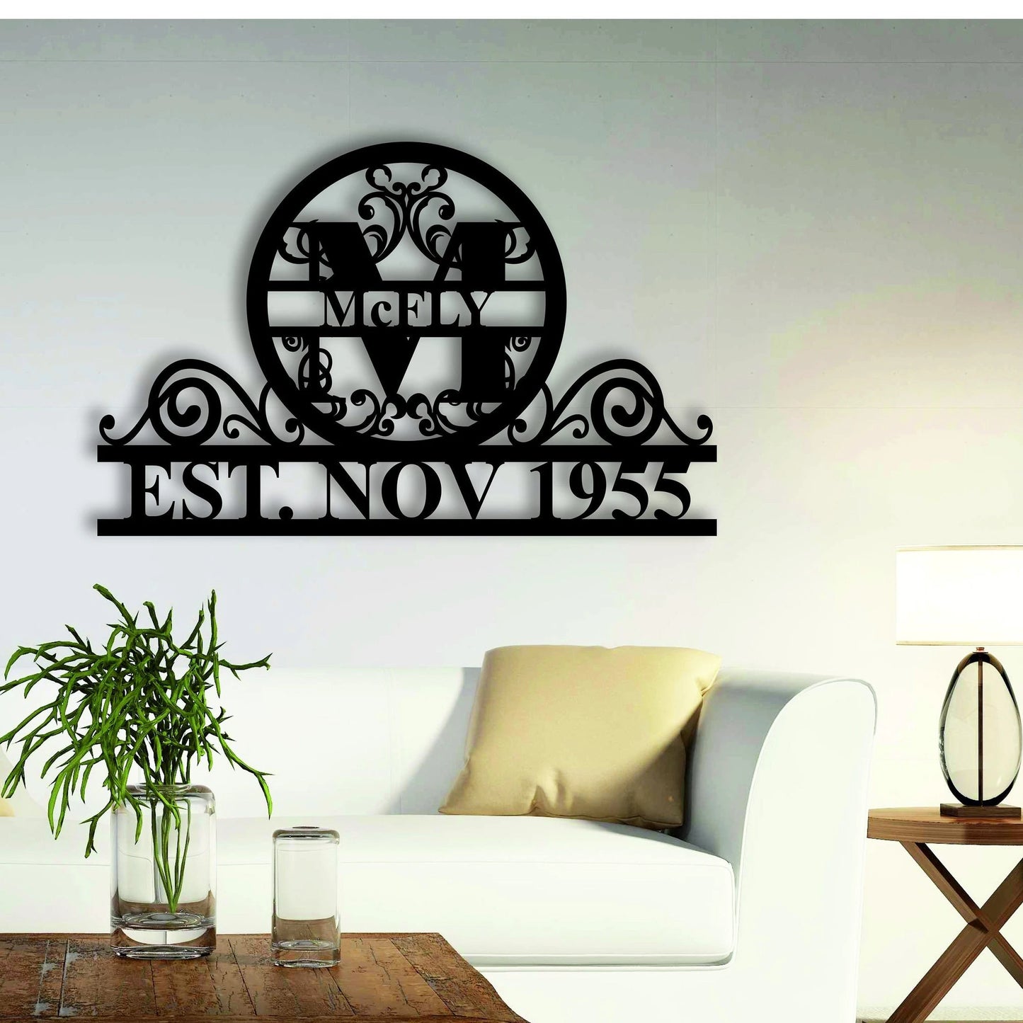 Personalized Family Name Metal Sign, Metal Established Family Sign, Last Name Sign, Door Hanger, Housewarming Gift, Wedding Monogram Laser Cut Metal Signs Custom Gift Ideas