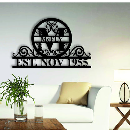 Personalized Family Name Metal Sign, Metal Established Family Sign, Last Name Sign, Door Hanger, Housewarming Gift, Wedding Monogram Laser Cut Metal Signs Custom Gift Ideas