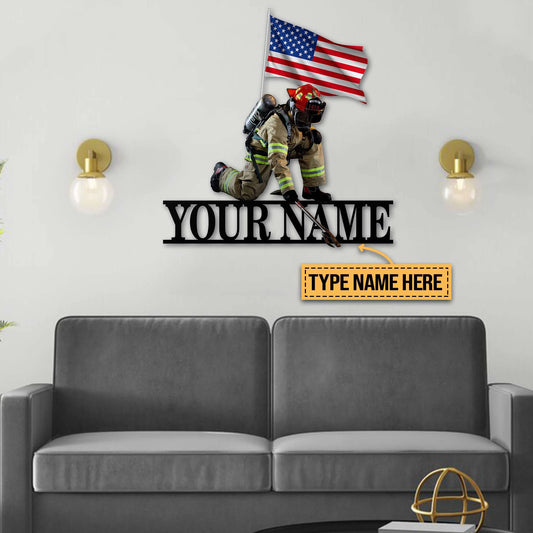 Firefighter Personalized Metal Sign Laser Cut Metal Signs Custom Gift Ideas - 8 inches - metal sign