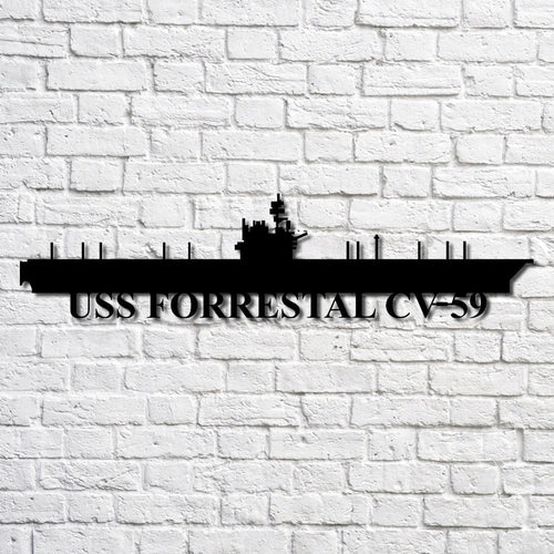 Uss Forrestal Cva59 Navy Ship Metal Art, Custom Us Navy Ship Cut Metal Sign, Gift For Navy Veteran, Navy Ships Silhouette Metal Art, Navy Home Decor Laser Cut Metal Signs Custom Gift Ideas