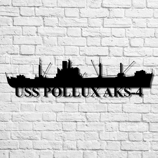 Uss Pollux Aks4 Navy Ship Metal Art, Gift For Navy Veteran, Navy Ships Silhouette Metal Art, Navy Home Decor Laser Cut Metal Signs Custom Gift Ideas