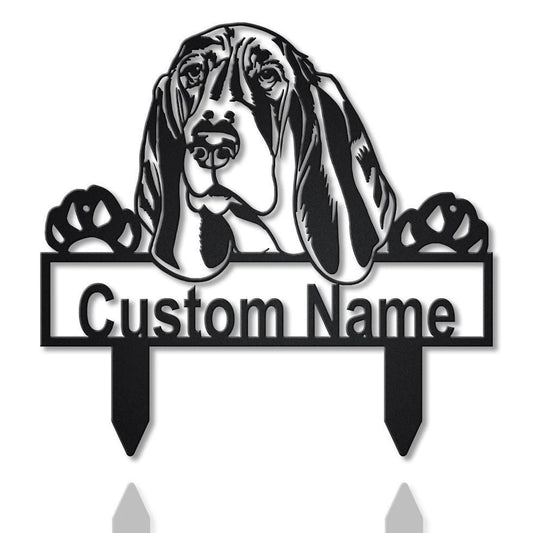 Personalized Basset Hound Metal Yard Art, Custom Basset Hound Metal Sign, Basset Hound Gifts Funny, Dog - metal sign