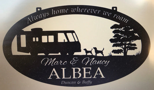 Metal Motorhome Sign moterhome Dog Sign Metal House Sign - 8 inches - metal sign