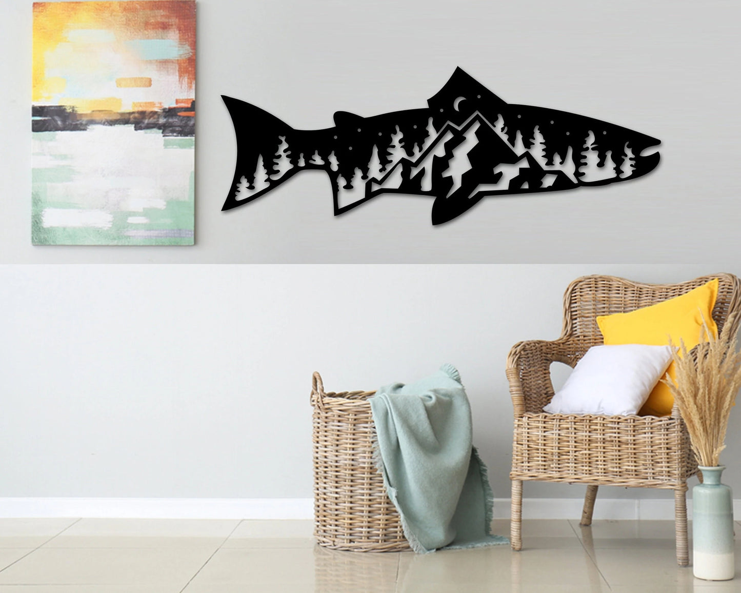 Metal Fish Sign For Outdoors On House, Fishing Lover Wall Sign, Big Fish Welcome Sign,custom Name Sign With Fishing , Monogram, Fishing Sign Laser Cut Metal Signs Custom Gift Ideas