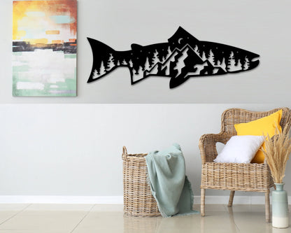 Metal Fish Sign For Outdoors On House, Fishing Lover Wall Sign, Big Fish Welcome Sign,custom Name Sign With Fishing , Monogram, Fishing Sign Laser Cut Metal Signs Custom Gift Ideas