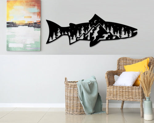 Metal Fish Sign For Outdoors On House, Fishing Lover Wall Sign, Big Fish Welcome Sign,custom Name Sign With Fishing , Monogram, Fishing Sign Laser Cut Metal Signs Custom Gift Ideas