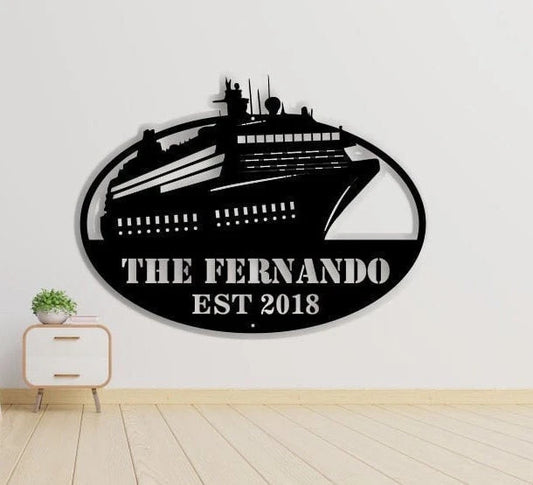Ship Metal Sign Nautical Custom Ship Name Sign Living Room Decor Nautical Marine Sailor Metal Sign - 8 inches - metal sign
