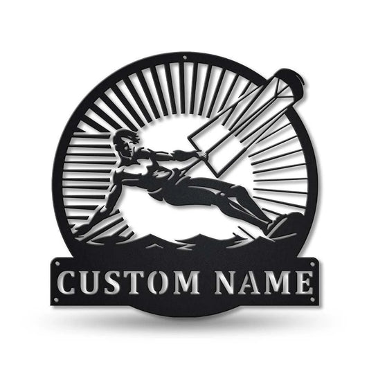 Personalized Kitesurfing Sport Monogram Metal Sign Art, Custom Kitesurfing Sport Metal Sign, Hobbie - metal sign