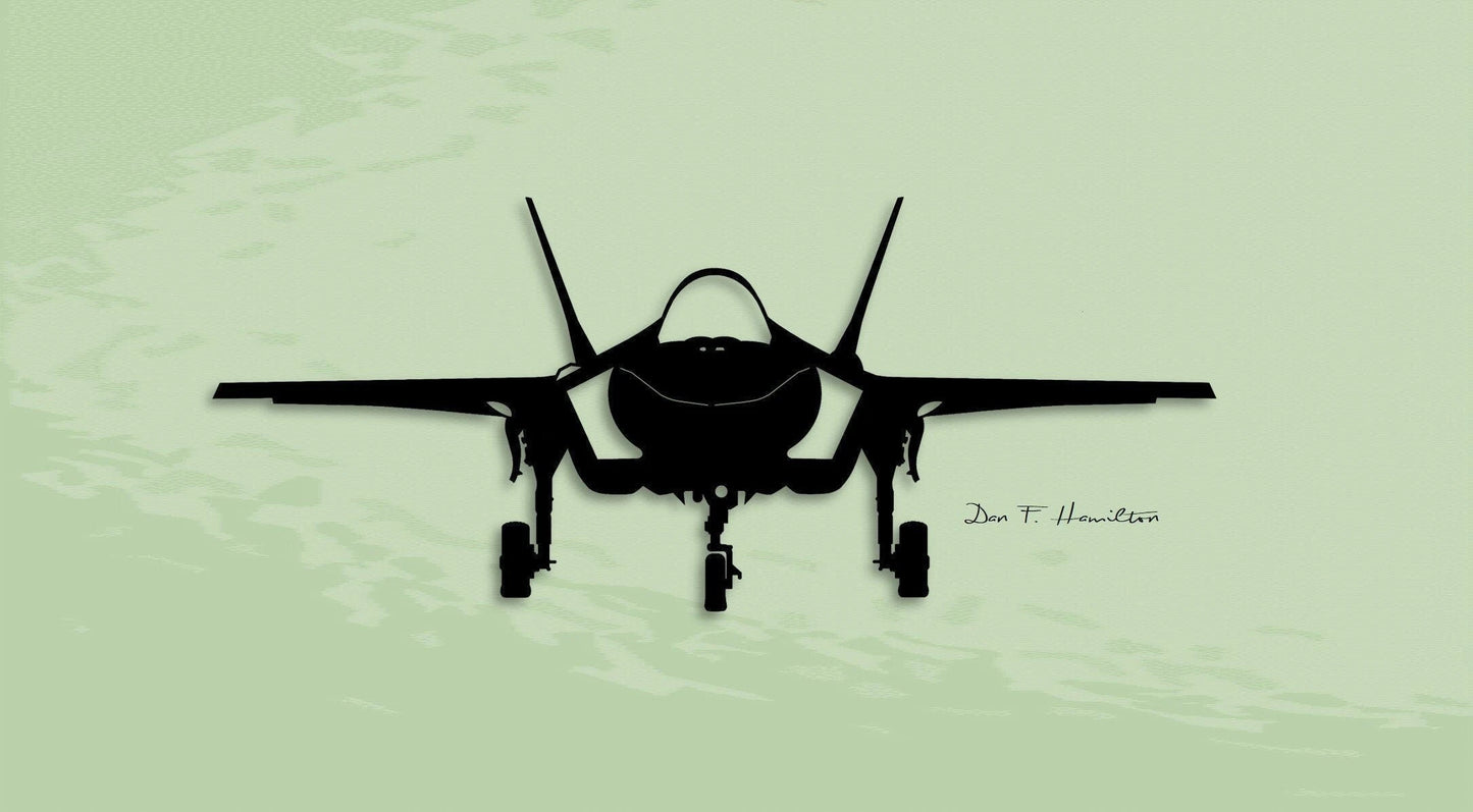 F35a Lightning Landing Stealth Multirole Combat Aircraft Metal Sign Cut Metal Sign Wall Decor