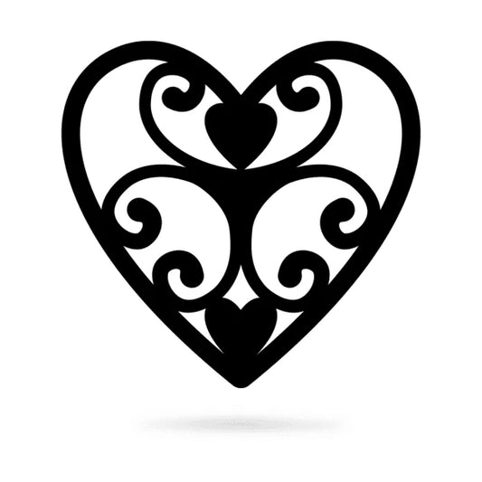 Elegant Heart Cut Metal Sign Metal House Sign - 8 inches - metal sign