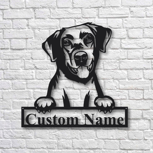 Personalized Custom Labrador Retriever Dog Metal Sign for Dog Lover Custom Name - 8 inches - metal sign