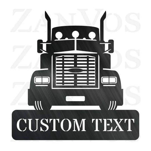 Semi Truck Monogram V3 Customized Metal Signs, Custom Metal Sign, Custom Signs, Metal Sign, Metal Laser - metal sign