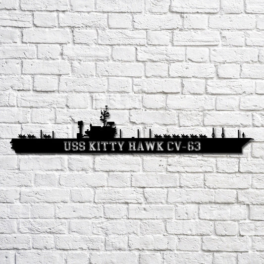 Uss Kitty Hawk Cv63 2a Navy Ship Metal Art, Custom Us Navy Ship Cut Metal Sign, Gift For Navy Veteran - metal sign
