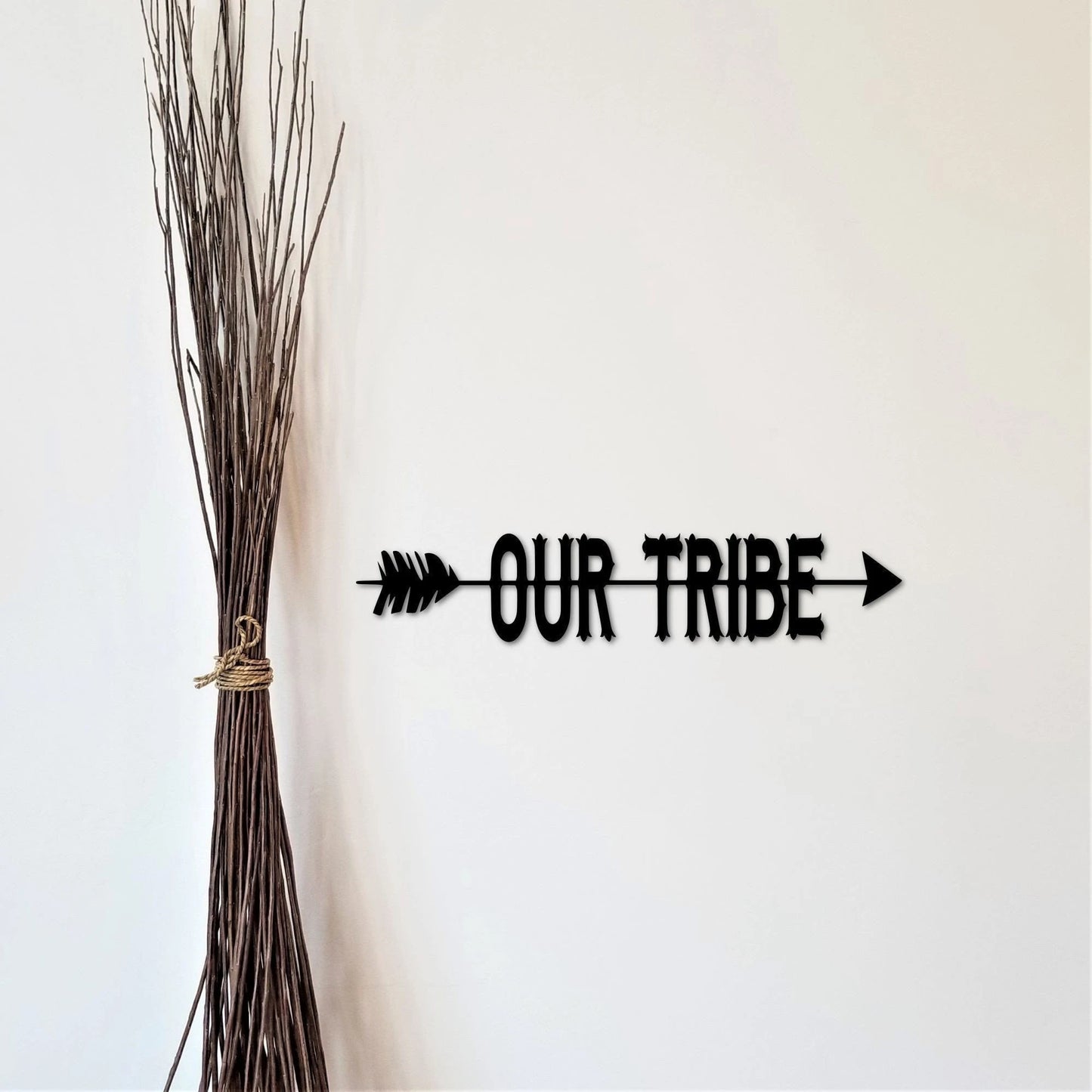 Our Tribe Sign Arrow Split Arrow Metal Wall Word Cutouts With Saying Custom Tribe Decor For Living Room