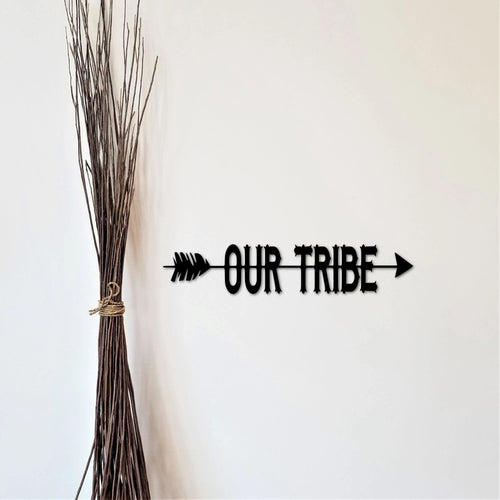 Our Tribe Sign Arrow Split Arrow Metal Wall Word Cutouts With Saying Custom Tribe Decor For Living Room
