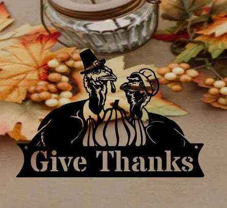 Metal Turkey Sign Personalize Turkey Metal Sign Last Name Turkey Sign For Outdoor Personalize Metal Sign Thanksgiving Decor - 8 inches - metal sign