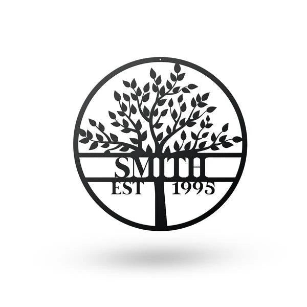 Personalized Tree Of Life Sign Cut Metal Sign Metal House Sign