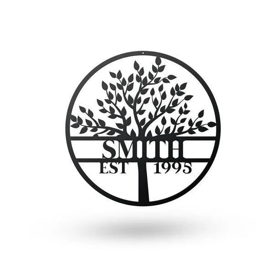 Personalized Tree Of Life Sign Cut Metal Sign Metal House Sign - 8 inches - metal sign