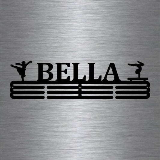 Gymnastics And Dance Custom Name Medal Hanger Holder Display Rack 3 Rung, Cut Metal Sign, Metal Wall Art - metal sign