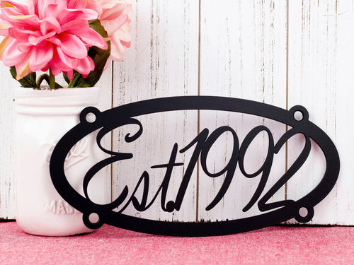 Established Metal Sign, Established Sign, Custom Metal Sign, Custom Sign, Metal Wall Art, Personalized Sign, Family, Laser Cut Metal Signs Custom Gift Ideas